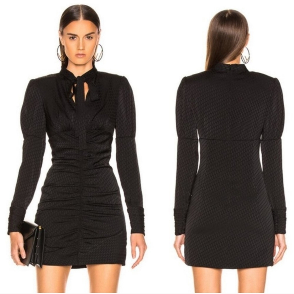 NWT Alexis Lidon Black Tie Neck Dress Small